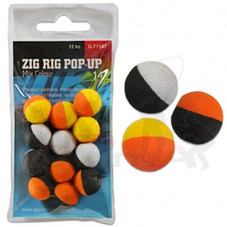 Giants fishing Pěnové plovoucí boilie Zig Rig Pop-Up  mix colour 14mm,12ks